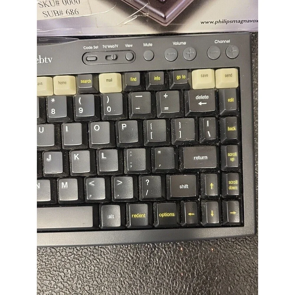 Philips Magnavox Webtv Plus MWK122BK Wireless MSN WebTV Keyboard Untested